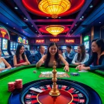 U888 online casino showcases a luxurious gaming table with poker chips and vibrant slot machines.