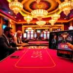 Engaging online gambling scene at https://nk88net.com/ showcasing a luxury casino atmosphere with players and games.