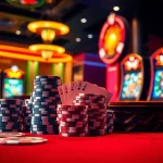 A vibrant poker table scene capturing the essence of 789 win casino excitement with cards and chips.