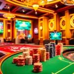 Experience the thrill of betting at nhà cái fun79 with vibrant poker tables and colorful chips.