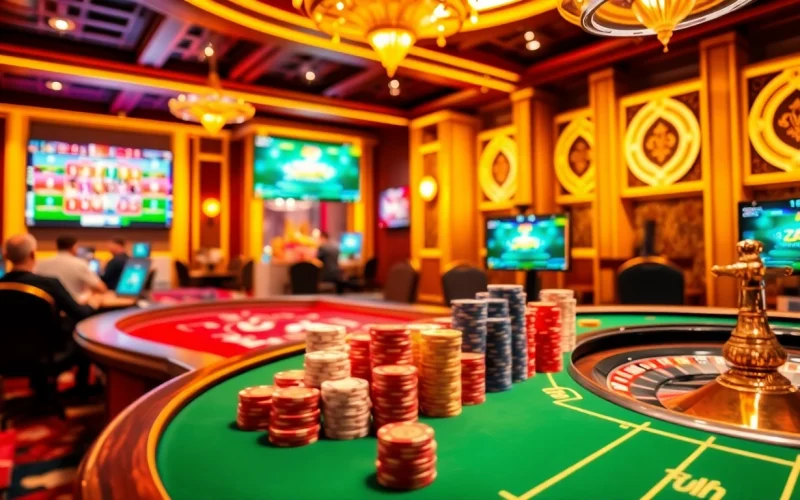 Experience the thrill of betting at nhà cái fun79 with vibrant poker tables and colorful chips.