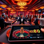 Experience the thrill of nhà cái NOHU90 with vibrant casino tables and excited players.