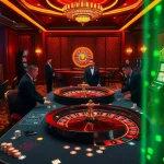 Engaging casino players enjoying games inspired by hidden wiki onion with vibrant poker chips and roulette wheels.