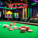 Engaging poker action at https://s8onl.com/ with vibrant casino elements highlighting excitement and luxury.
