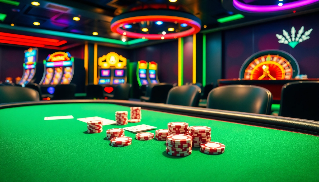Engaging poker action at https://s8onl.com/ with vibrant casino elements highlighting excitement and luxury.