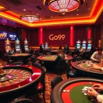 Players enjoying thrilling games at Go99 casino, featuring vibrant tables and slot machines.