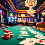 Experience the thrill of Go8 with vibrant casino games, poker tables, and slot machines reflecting excitement.