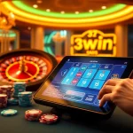 Players enjoying a thrilling online gambling experience at 33win, featuring a roulette wheel and vibrant gaming elements.