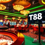 Experience the excitement of gambling at TT88 with vibrant casino tables and eager players.