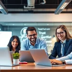 Headhunter Ingenieure arbeiten gemeinsam in einem modernen Büro.