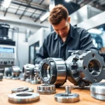 Präzise frästeile werden von einem Techniker in einer modernen Werkstatt bearbeitet.
