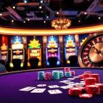 Exciting Game TT88 casino scene featuring poker, slot machines, and roulette.