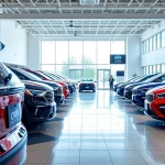 Auto kaufen in einem modernen Autohaus, das eine Vielzahl von Fahrzeugen präsentiert.