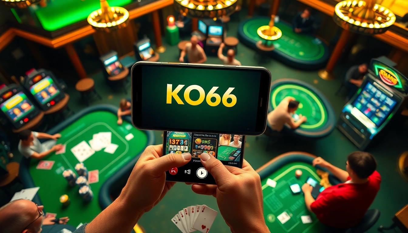 Trải nghiệm gameplay thú vị với ứng dụng KO66, có hình ảnh casino sinh động.