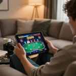 Experience đăng ký qq88 through seamless online gaming on a tablet, showcasing competitive poker play.