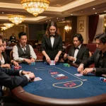 TWIN68 poker players strategizing in a luxury gaming environment