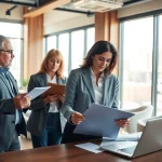 Immobilienmakler Frankfurt Dornbusch präsentiert kompetente Beratung in modernem Büro.