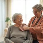 Pflegedienst bietet Unterstützung und Pflege für ältere Menschen in einer liebevollen häuslichen Umgebung.