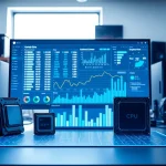 Prozessor Vergleich auf interaktivem Chart mit Leistungsdaten und moderner Desktop-Umgebung.
