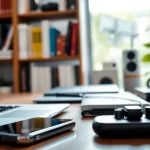 Tech gadgets on a desk illustrating Technik Tipps for modern solutions.