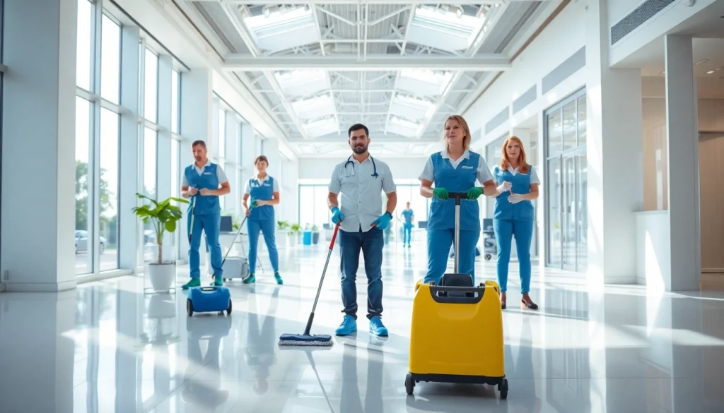 Gebäudereinigung Ulm in action, a professional team delivering exceptional office cleaning services.