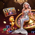 Capture winning moments with go 88 at the dazzling roulette wheel featured in this vibrant casino illustration.