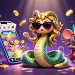 Spin the reels and win big at luck8 with Medusa and friends in this vibrant casino scene.