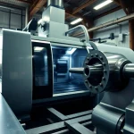 CNC drehen Maschinen und Werkzeuge in einer professionellen Werkstatt präsentieren.