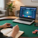Engaged player enjoying online poker at home with Soibetbiz, showcasing strategy and entertainment