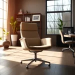 Refurbished Vitra chair showcased in a modern workspace, emphasizing sustainable design.