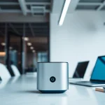 Der evodrop in einem modernen, professionellen Büro mit hellen Akzenten zeigt seine einzigartigen Funktionen.