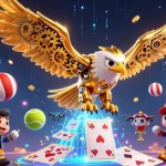Experience the thrill of mm99 with a cybernetic eagle and dynamic sports elements.