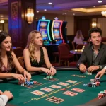 Enjoying live casino experiences at LC88 with diverse players and elegant atmosphere