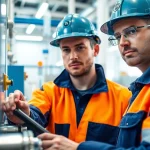 DGUV V3 Prüfung durch einen Techniker in einer industriellen Umgebung durchführen.